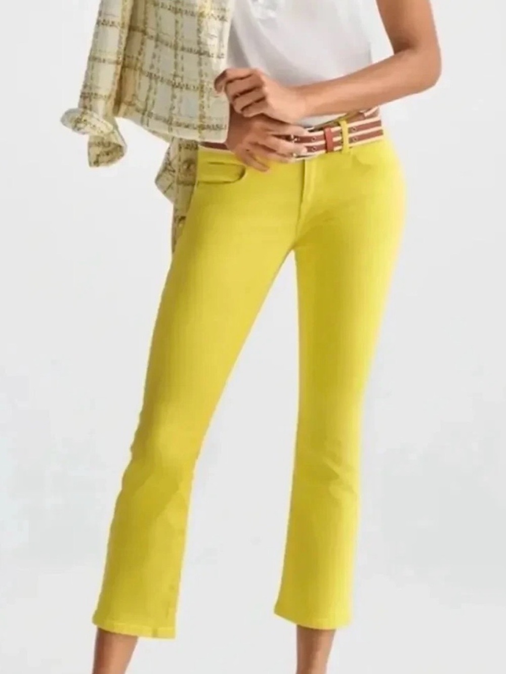 CABI Kick Back Flare Jeans - Cropped Stretch Denim Pants / NWT / Size 16